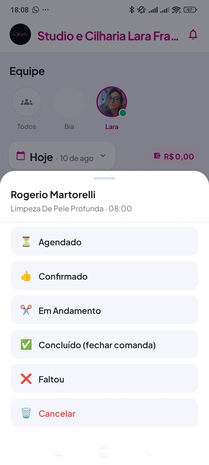 Tela do aplicativo TaBeleza — 3